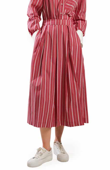 FREEMARKET Striped Midi Skirt