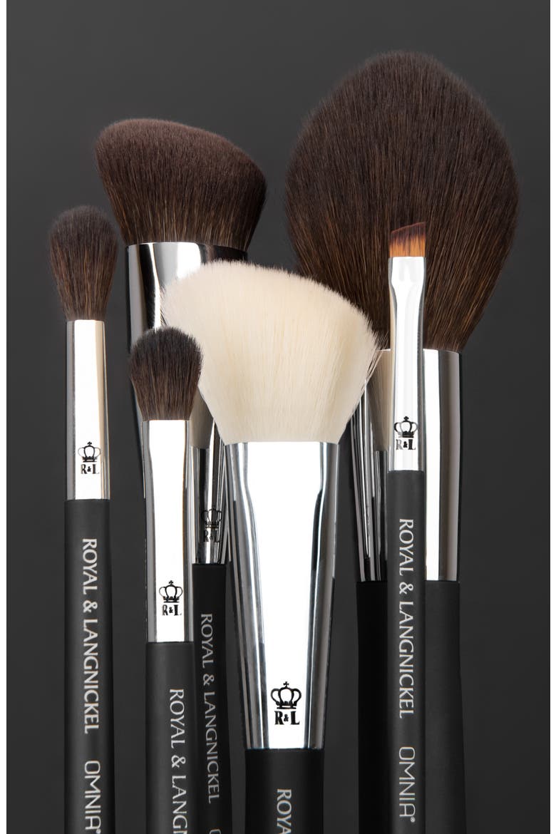 Full Face 6pc Makeup Brush Set, Alternate, color, Black