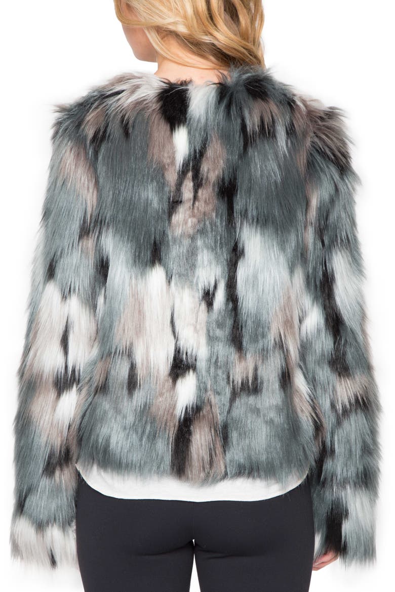 Faux Fur Jacket, Alternate, color, TEAL