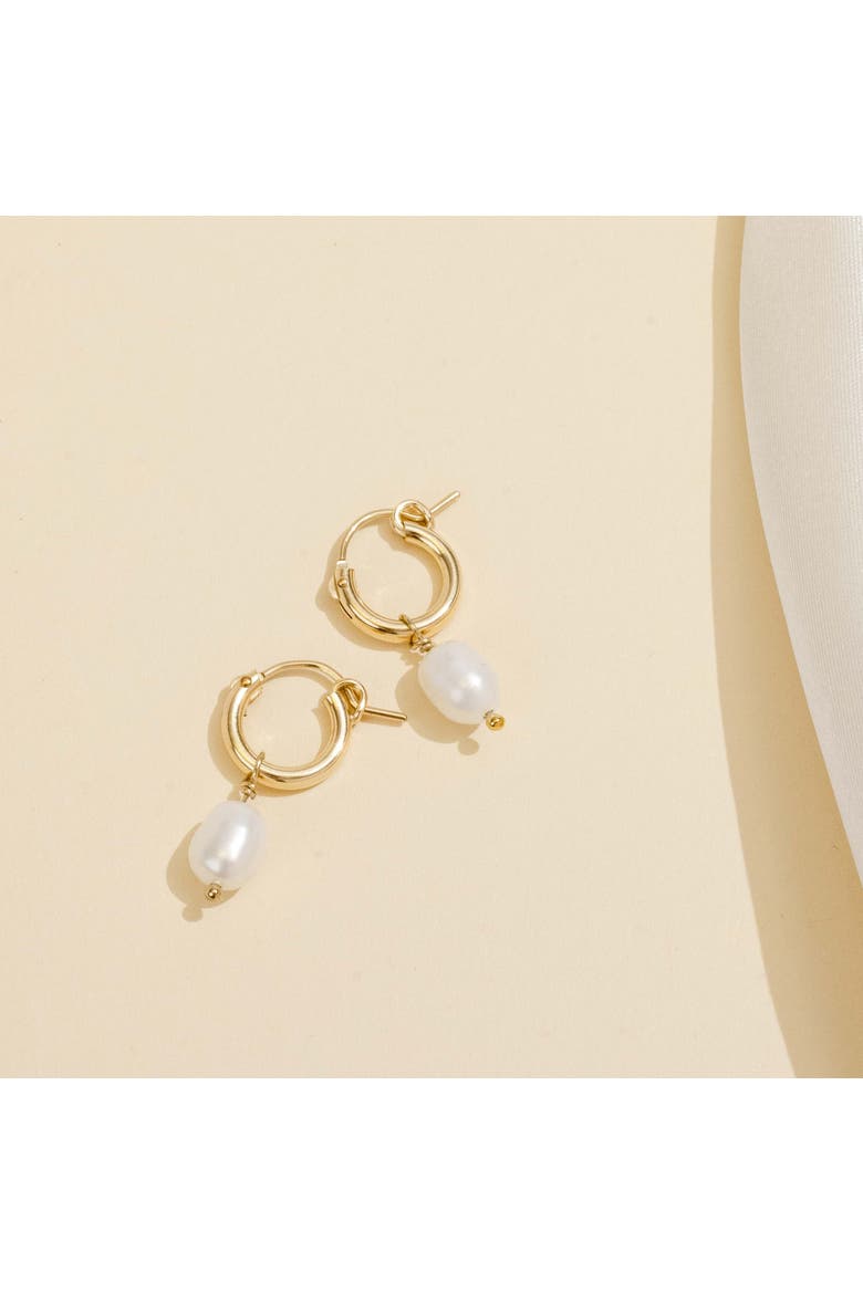 Pearl Hoops, Alternate, color, White/Gold