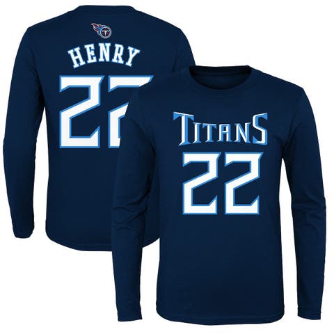 Youth Derrick Henry Navy Tennessee Titans Mainliner Player Name & Number Long Sleeve T-Shirt