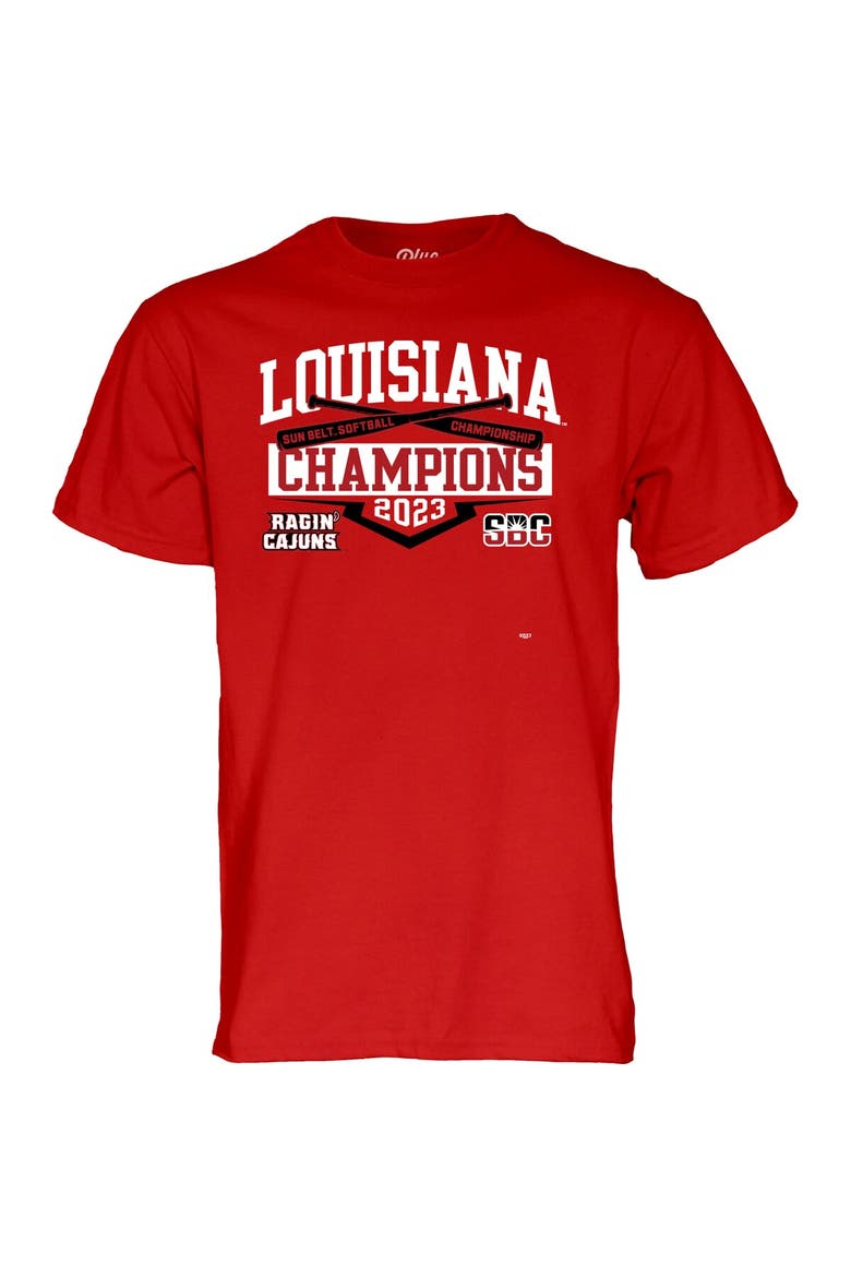 Men's Blue 84 Cardinal Louisiana Ragin' Cajuns 2023 NCAA Sunbelt Softball Conference Tournament Champions T-Shirt, Alternate, color, Cardinal
