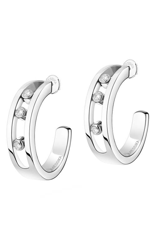 Messika Creoles Move Huggie Hoop Earrings in White Gold  product