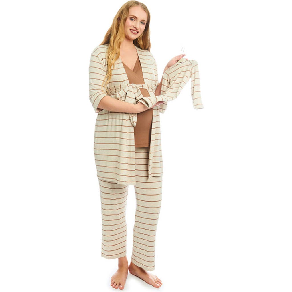 Everly Grey Analise During & After 5-piece Maternity/nursing Sleep Set