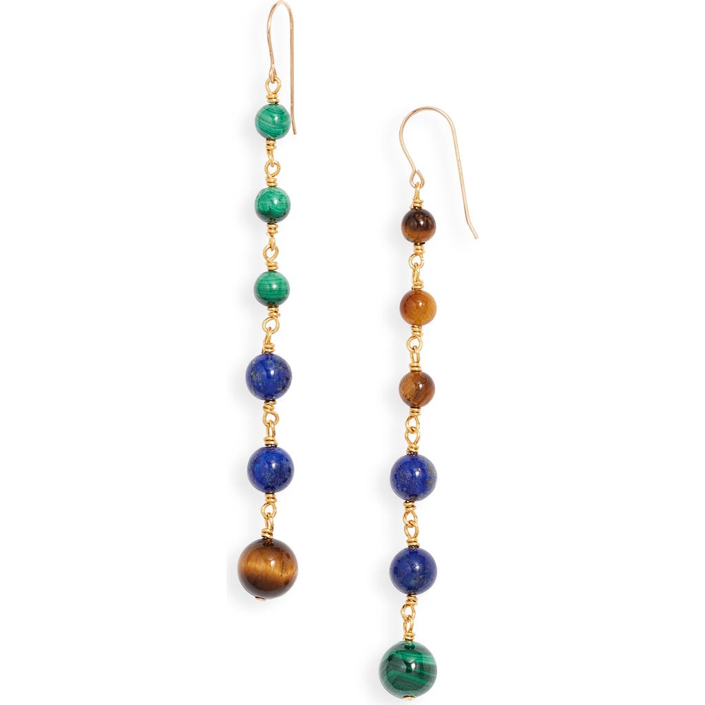 Nest Jewelry Semiprecious Stone Drop Earrings In Gold