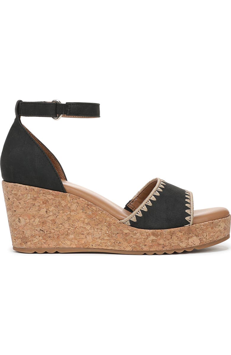Naturalizer Olly Platform Wedge Sandal, Alternate, color, Black Faux Leather