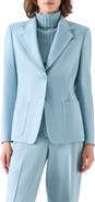 Akris punto Wool Blend Flannel Tailored Blazer