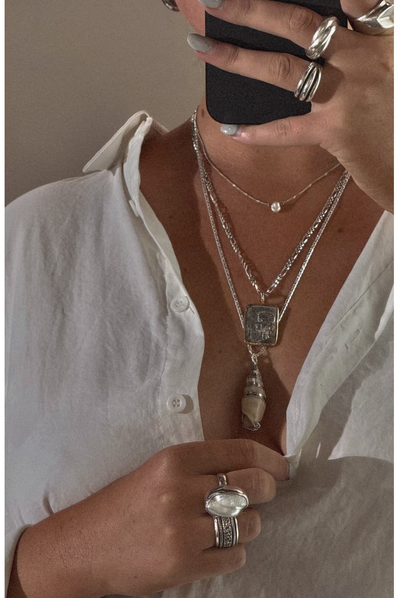 Sydneys Eye Shell Necklace, Alternate, color, SILVER