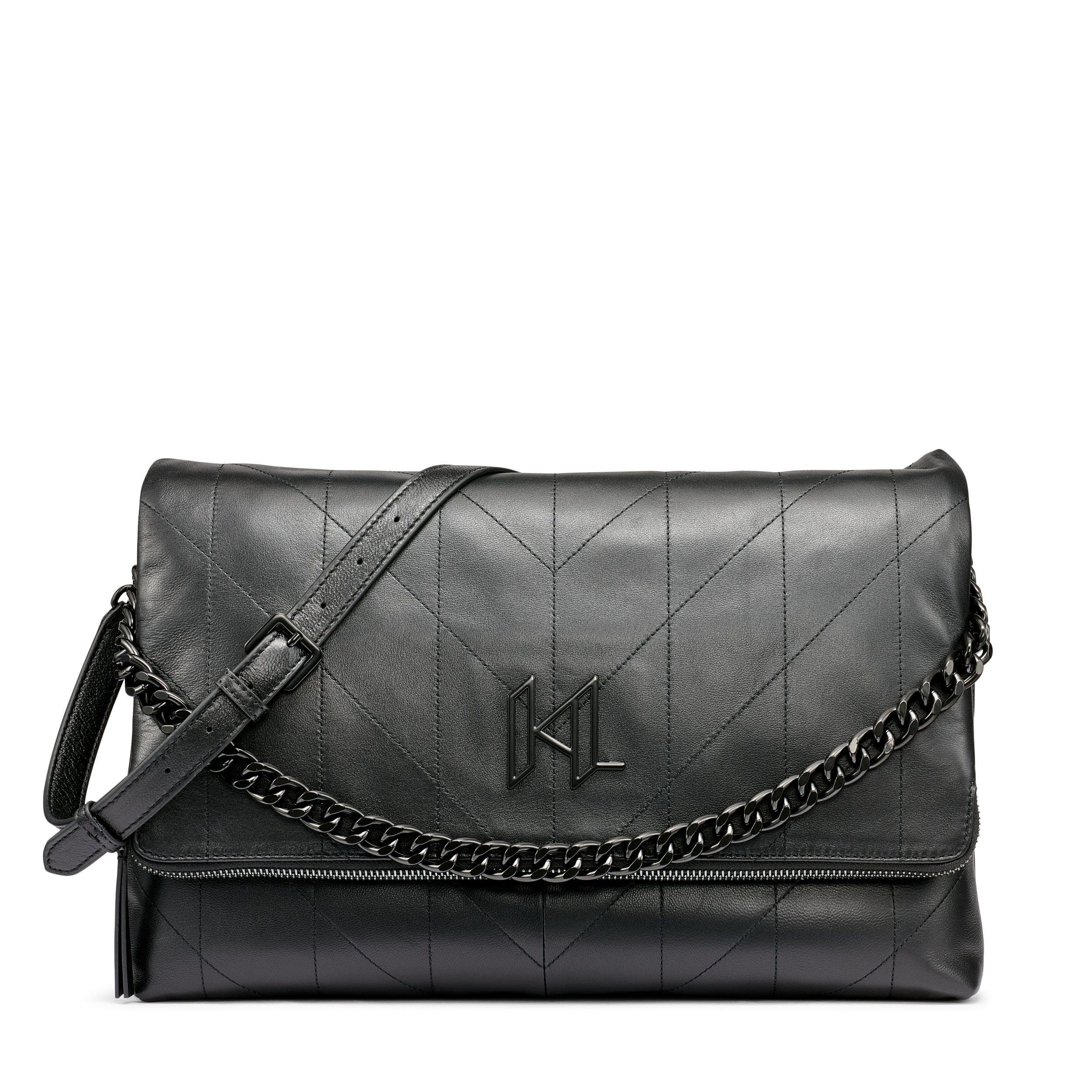 KARL LAGERFELD PARIS Lavande Large Crossbody, Main, color, Black