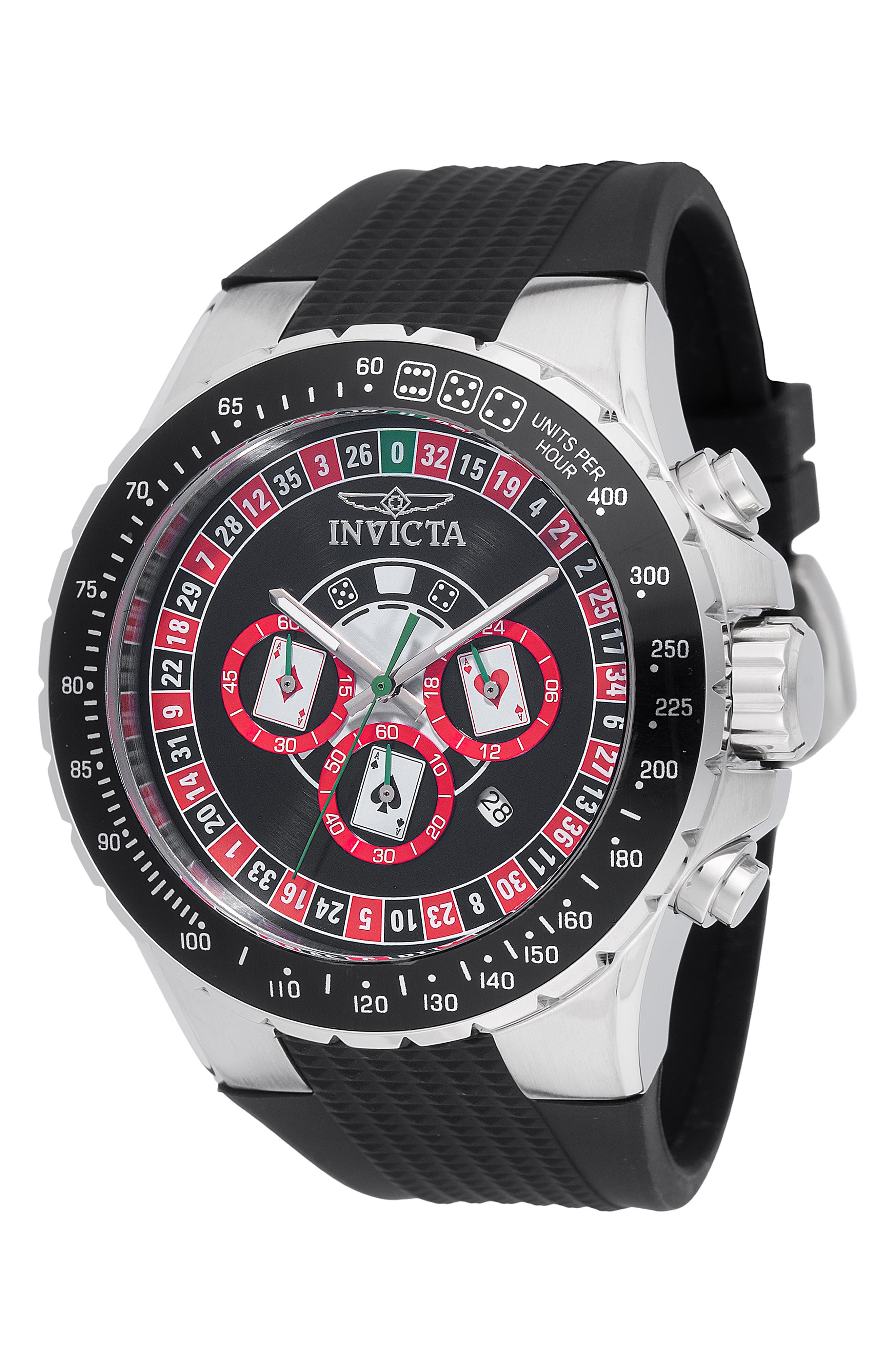 Aviator Chronograph Silicone Strap Watch, 50mm