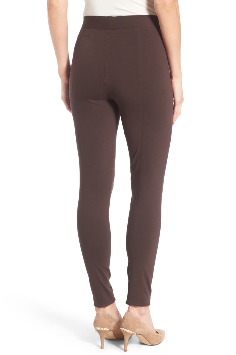 Seamed Back Ponte Leggings, Alternate, color, ESPRESSO
