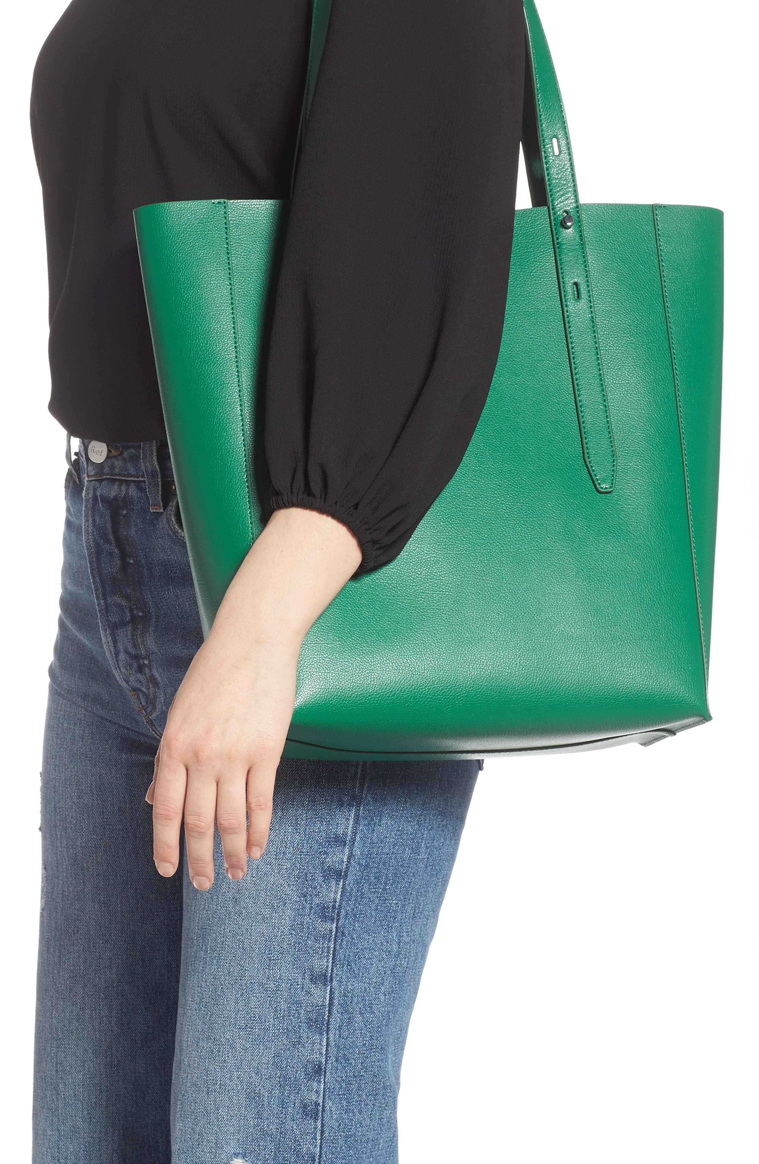 Stella Leather Tote, Alternate, color, JUNGLE
