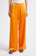 LESET Barb Wide Leg Satin Pants