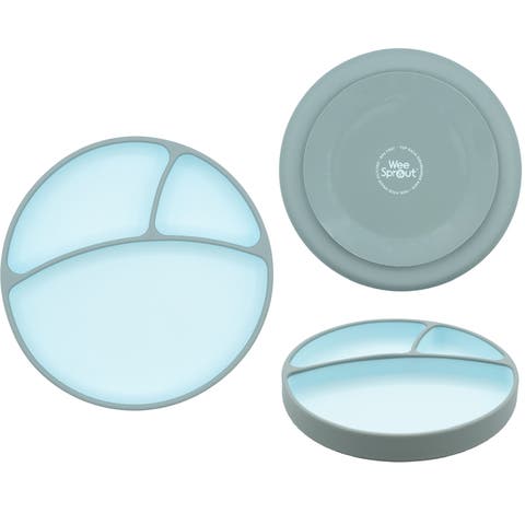 Silicone Suction Plate, Baby Plate with Suction Cup, Divided Dish for Kids, Toddlers