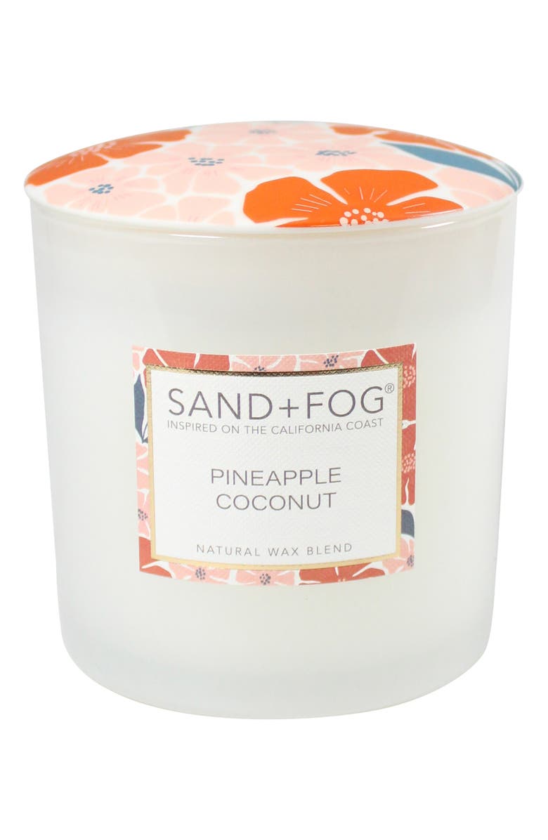 SAND AND FOG Ceramic Lid Candle, Main, color, Pineapple Coconut