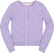 Hope & Henry Baby Girls' Organic Scallop Edge Cardigan, Infant