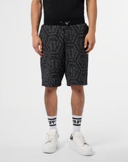 PHILIPP PLEIN Jacquard Shorts Monogram Men