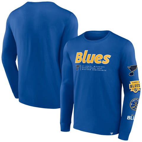 Men
s Fanatics Branded Blue St. Louis Blues Strike the Goal Long Sleeve T-Shirt