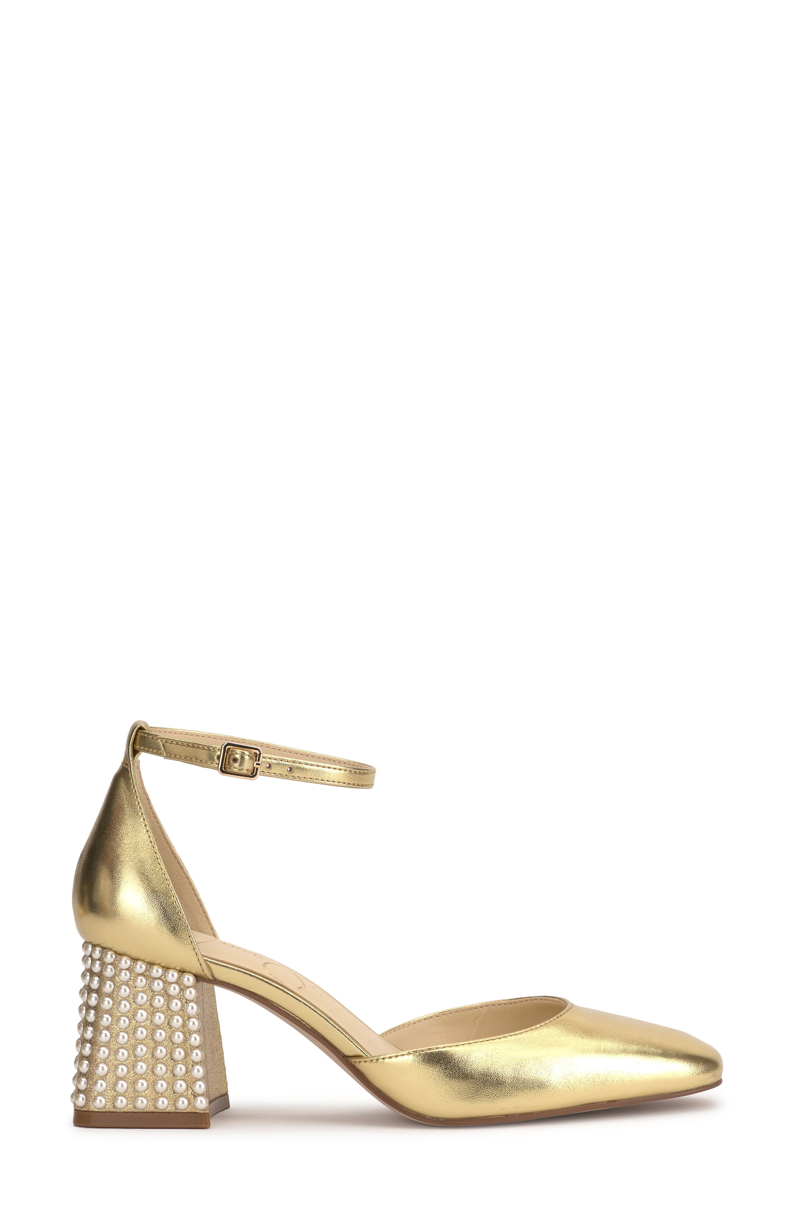 Jessica Simpson Fulian Ankle Strap Pump, Alternate, color, Gold