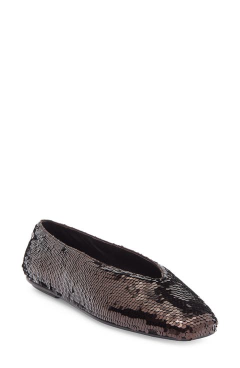 Fathom Sequin Square Toe Flat (Women)