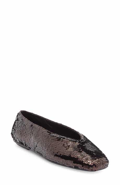 Fathom Sequin Square Toe Flat