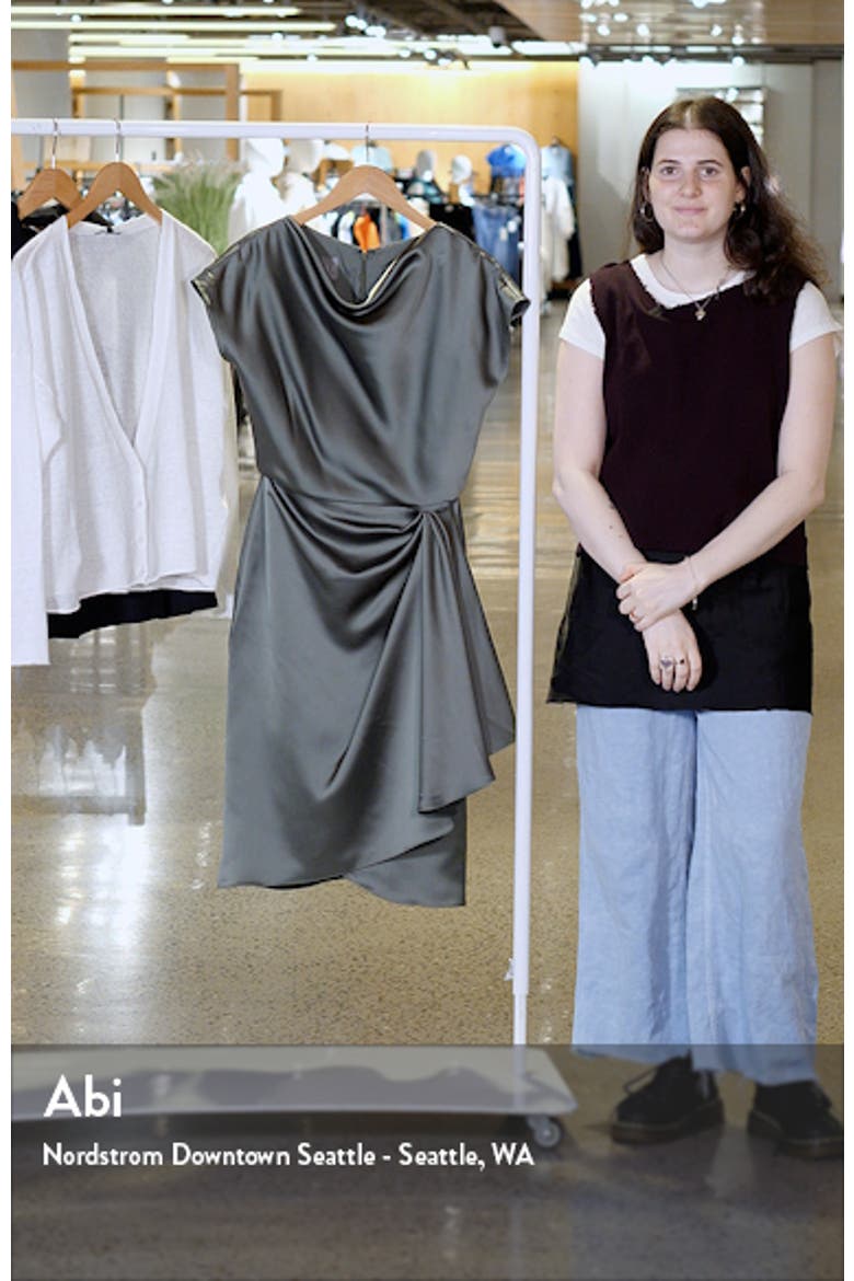 Cowl Neck Satin Sheath Dress video