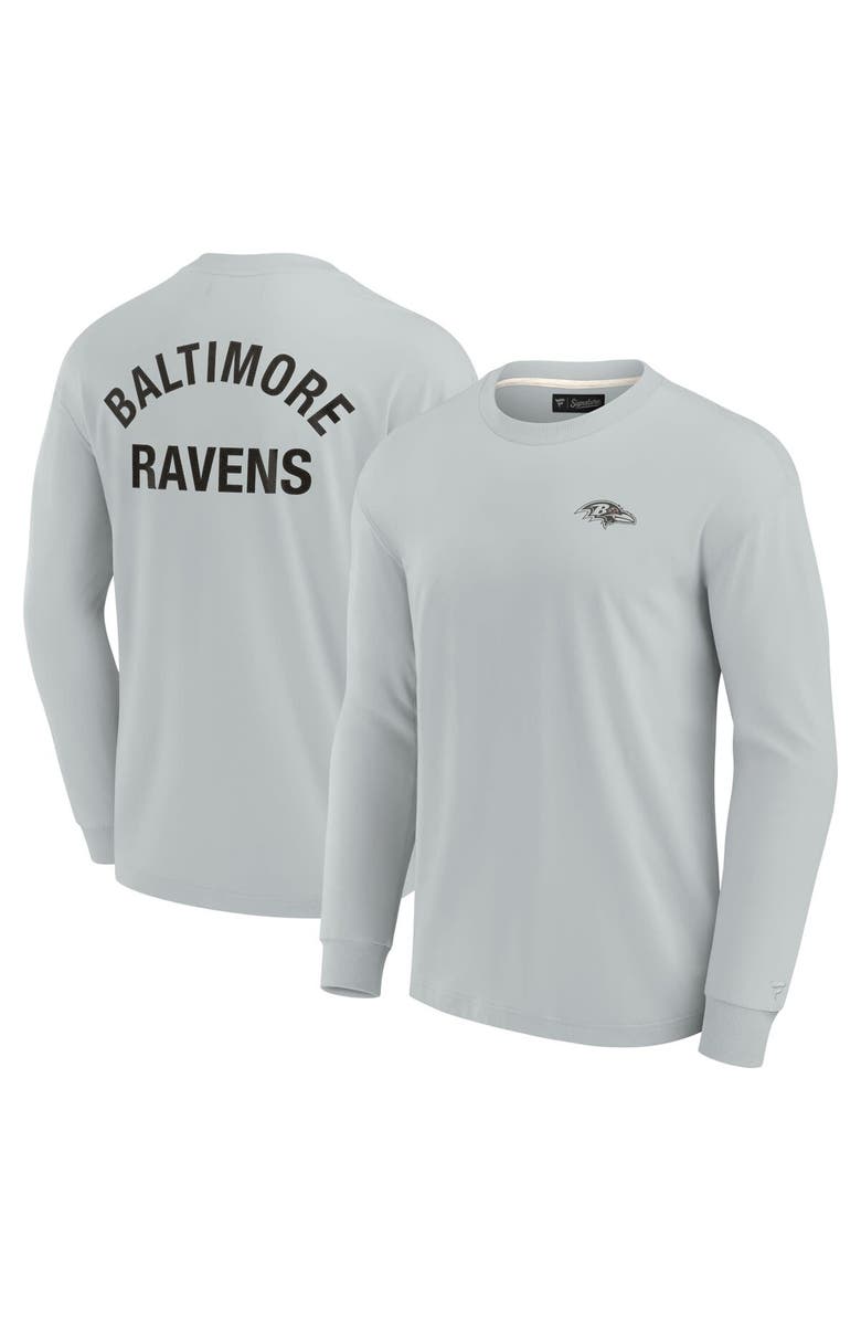 Fanatics Signature Unisex Fanatics Signature Gray Baltimore Ravens Elements Super Soft Long Sleeve T-Shirt, Main, color, Gray
