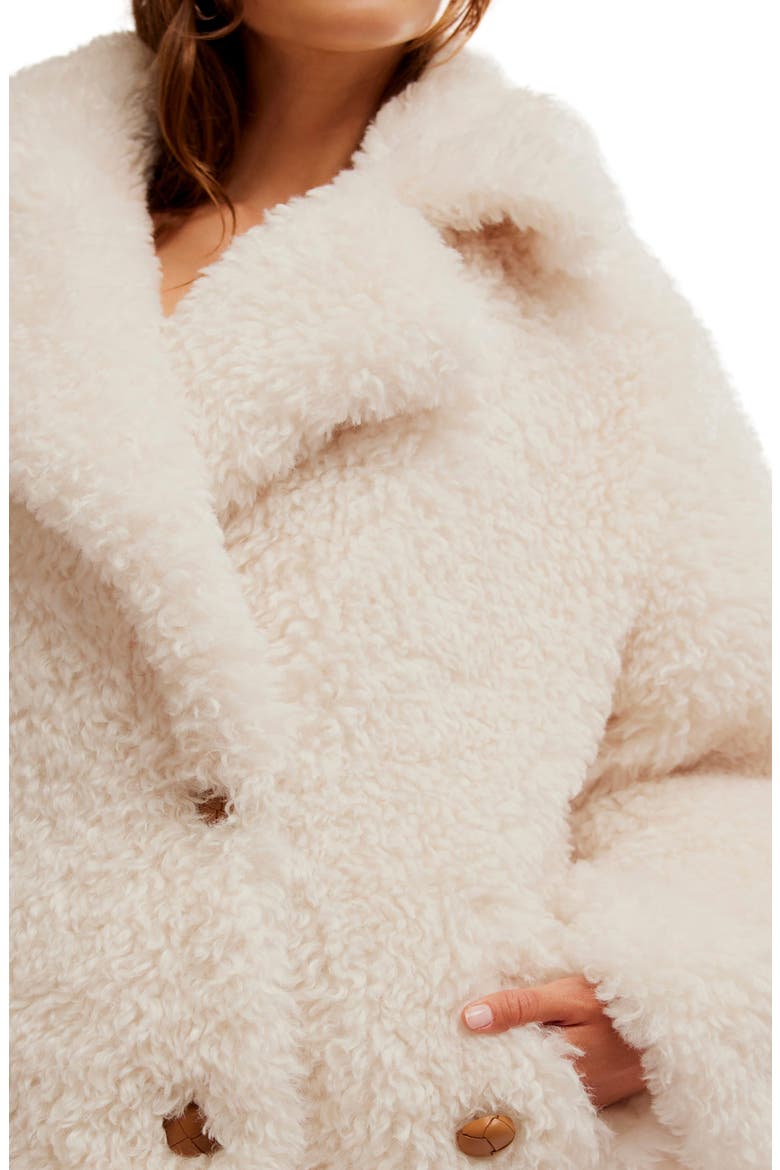 Sophie Faux Fur Peacoat, Alternate, color, BLANC DE BLANC