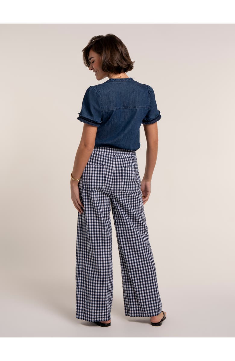 Brakeburn Gingham Wide Leg Aitana Trousers, Alternate, color, Black