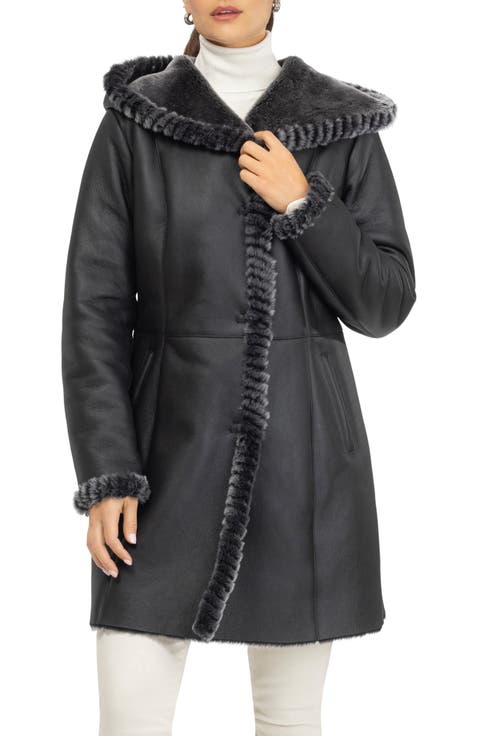 Merino Shearling Lamb Parka With Whipstitch Trim