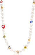 Nialaya Smiley Face Pearl Necklace