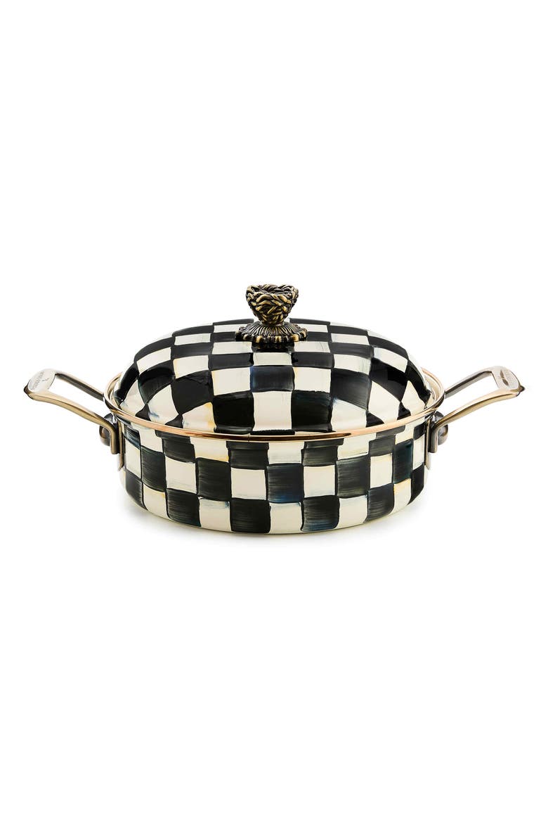 Courtly Check 3-Quart Casserole with Lid, Main, color, BLACK/ WHITE