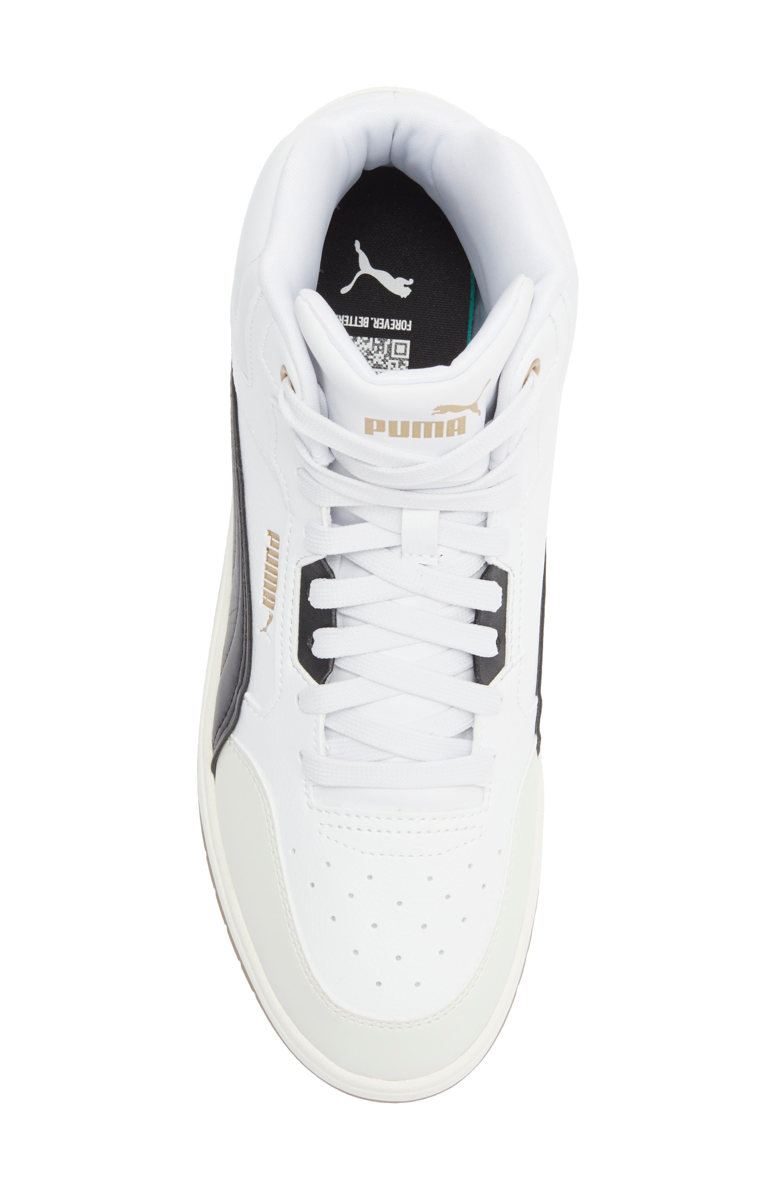 PUMA Shuffle Downtown Mid Top Sneaker, Alternate, color, Puma White/ Puma Black/ Gray