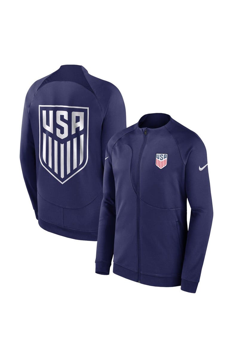 Nike Men's Nike Navy USMNT 2022 Academy Pro Anthem Performance Raglan Full-Zip Jacket, Main, color, 