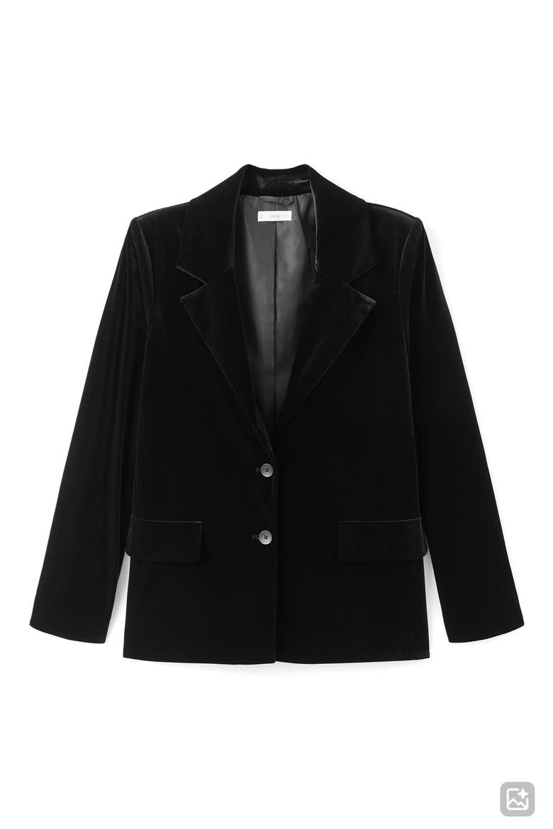 Velvet Blazer, Alternate, color, BLACK