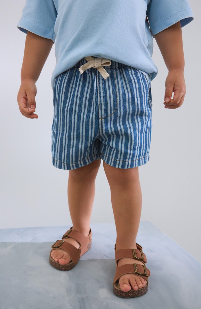 NEXT Kids' Stripe Drawstring Denim Shorts, Alternate, color, 