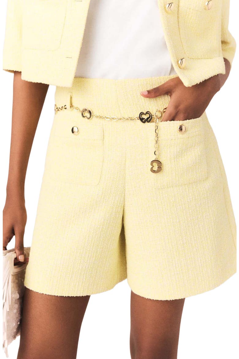 Tweed shorts, Alternate, color, Pale yellow