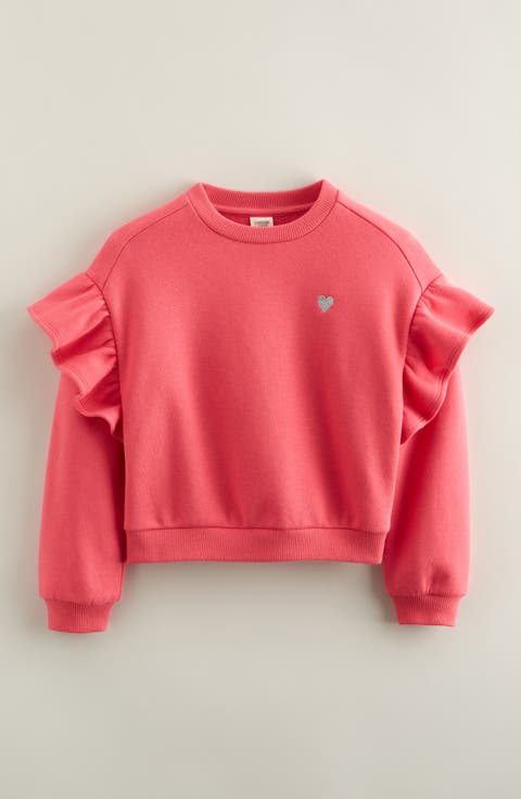 Kids' Ruffle Crewneck Sweatshirt (Toddler, Little Kid & Big Kid)