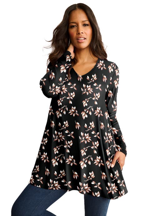 Ultra Drape V Neck Swing Tunic