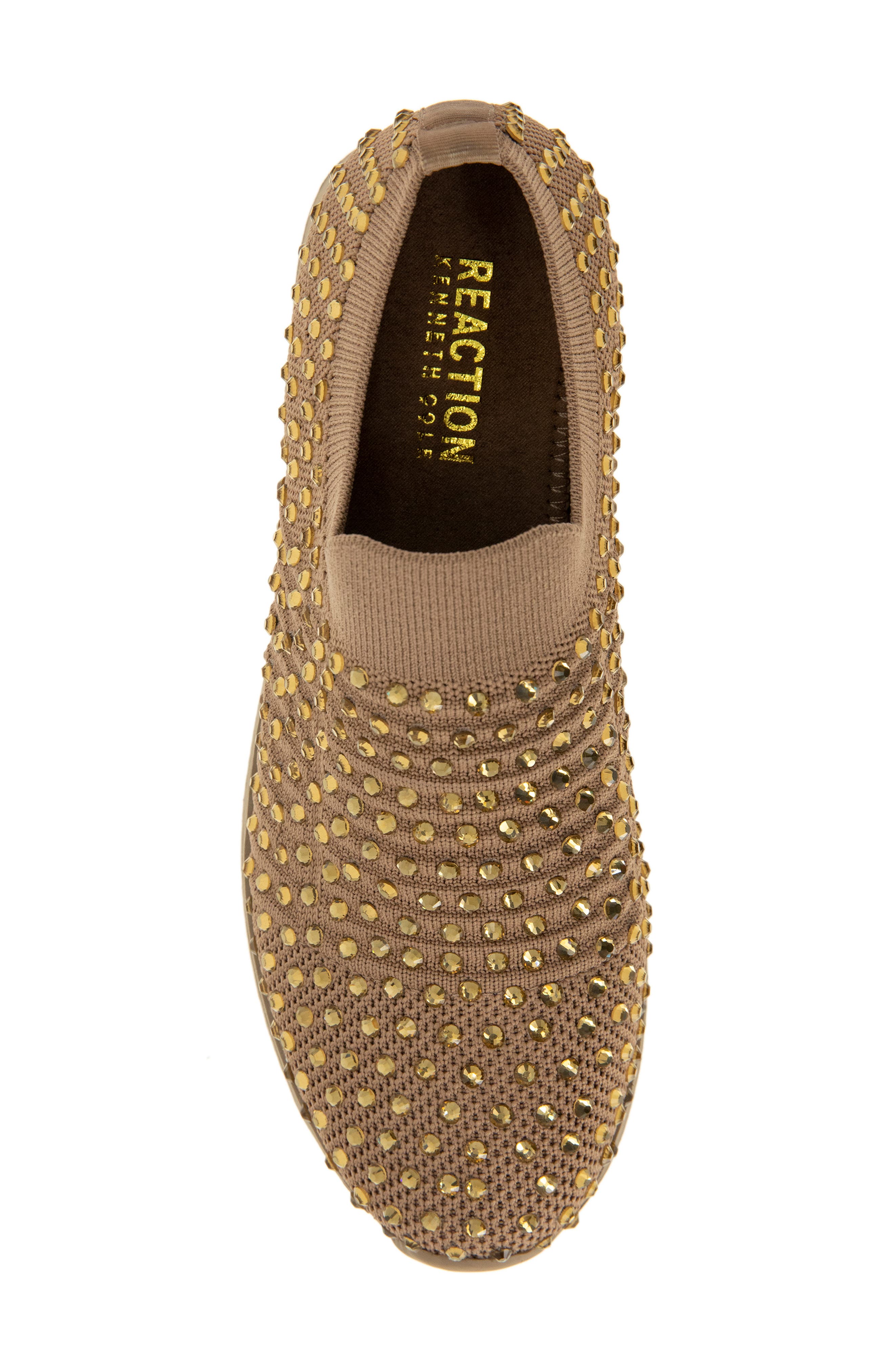 REACTION KENNETH COLE Cameron Embellished Jewel Platform Sneaker, Alternate, color, CASHEW