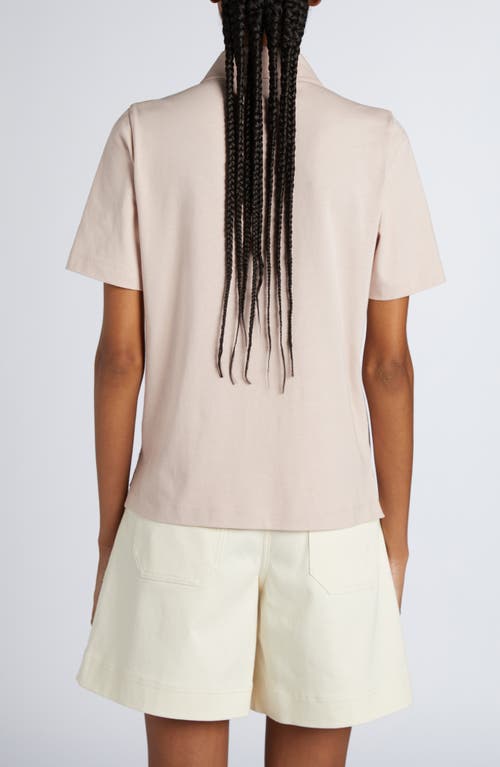 Moncler Short Sleeve Cotton Polo In Pink