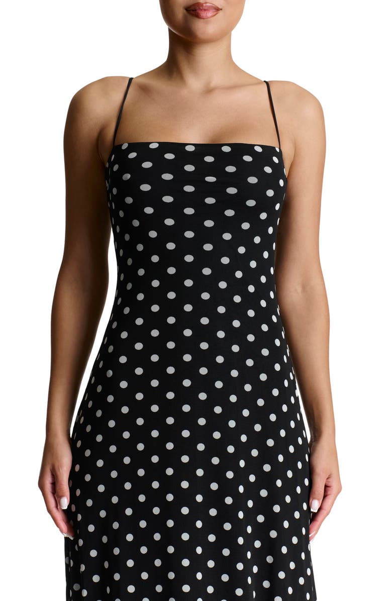 Naked Wardrobe Polka Dot Maxi Dress, Alternate, color, 