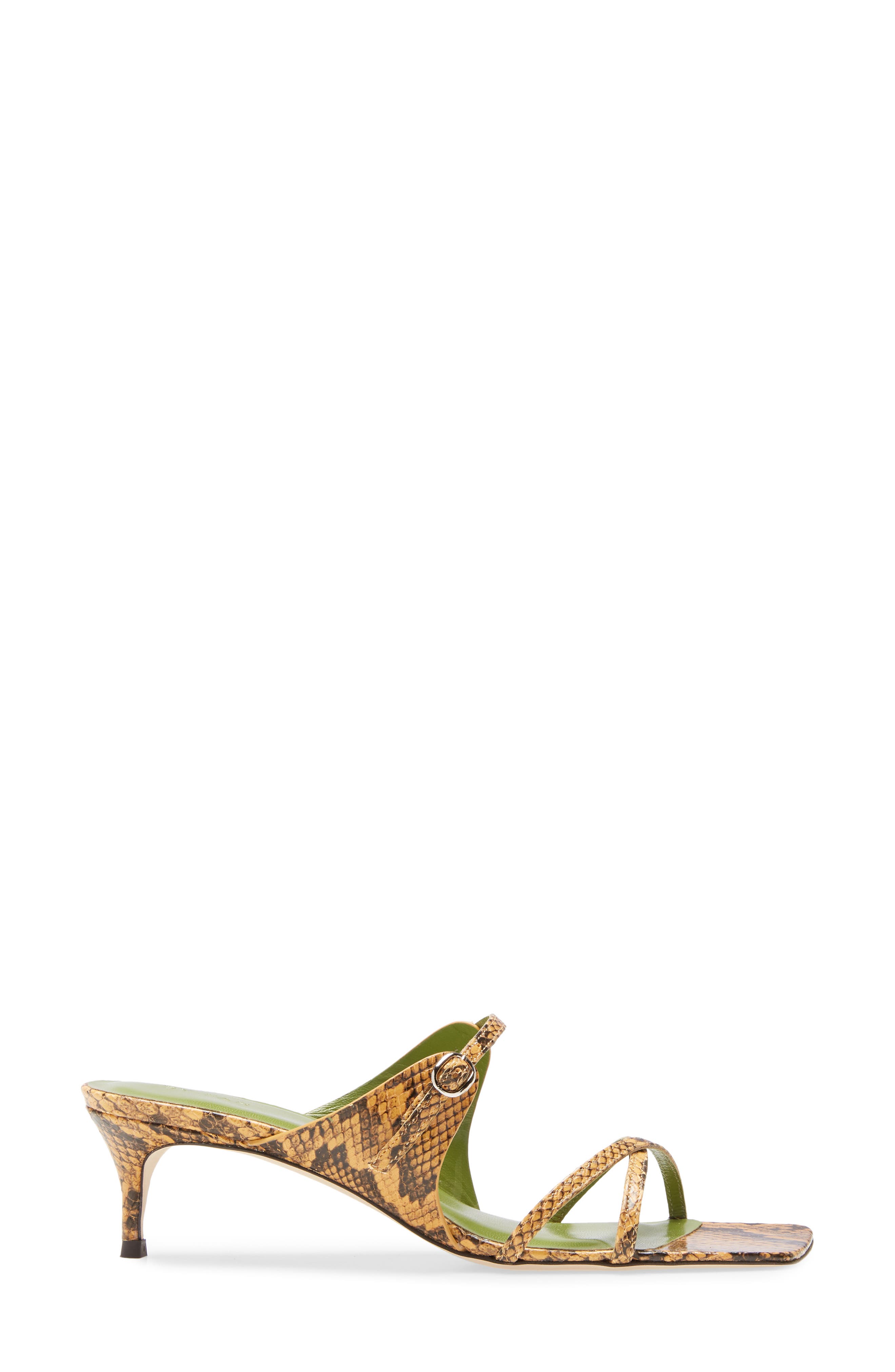 By Far Snake Embossed Slide Sandal, Alternate, color, 