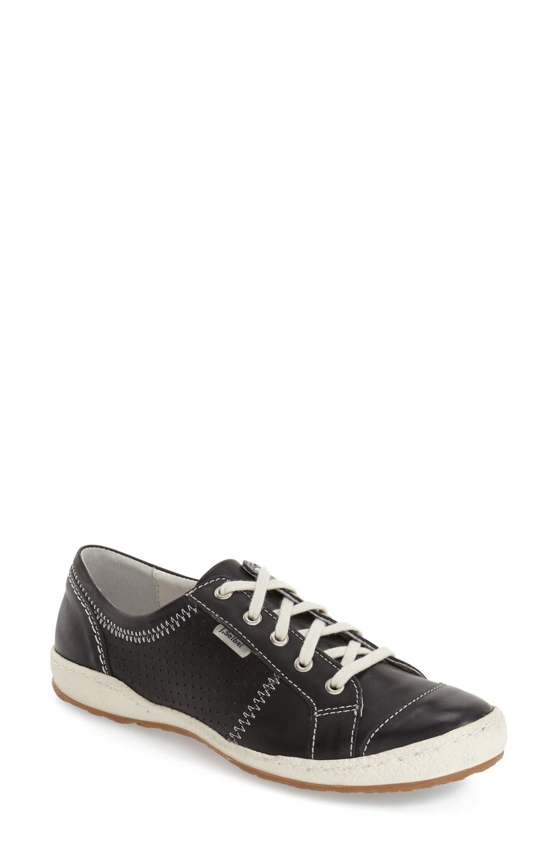 'Caspian' Sneaker, Main, color, BLACK LEATHER