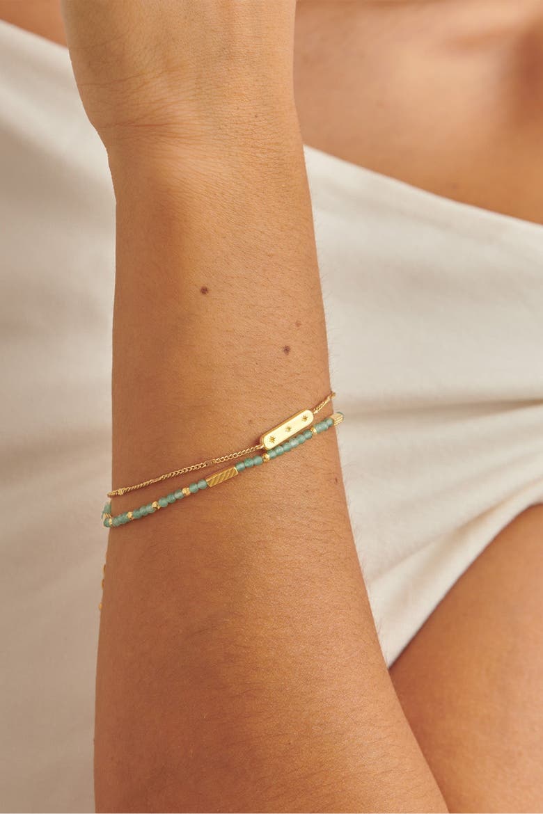 Birthstone Bracelet 'August' in Aventurine, Alternate, color, August