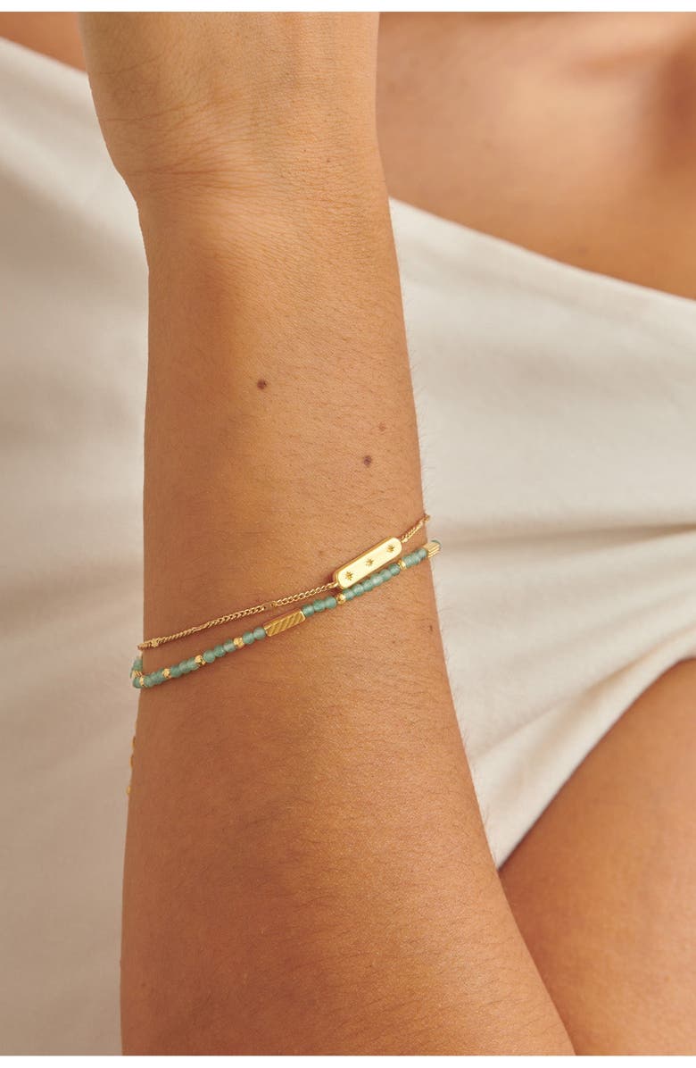 Katie Loxton Birthstone Bracelet 'August' in Aventurine, Alternate, color, August