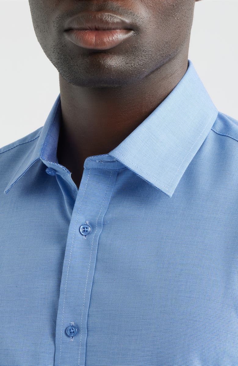 DANIEL HECHTER Paris Modern Fit Blue Micropattern Cotton Dress Shirt, Alternate, color, 
