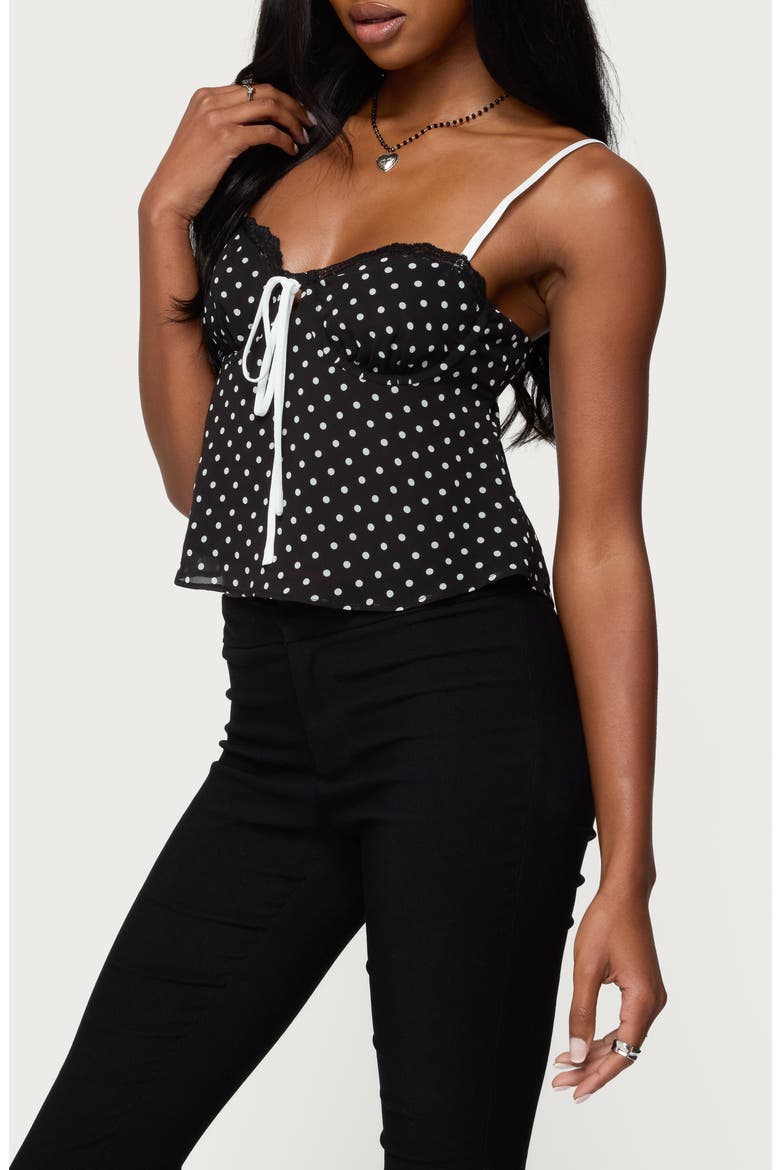 Contrast Dot Camisole, Alternate, color, BLACK-AND-WHITE