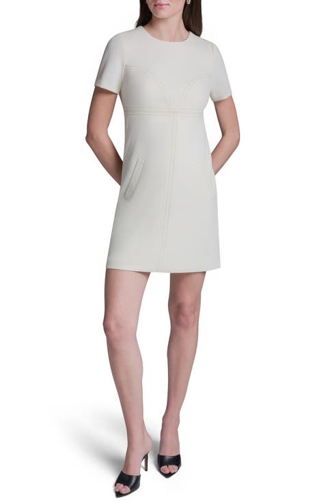 Topstitch Shift Minidress