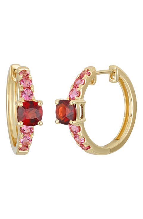Color Jewel Embellished 14K Gold Hoop Earrings (Online Trunk Show)